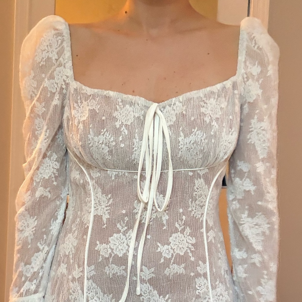 NWT New Marshalls TJ Maxx Lace Bell Sleeve Mini Dress Size Large
